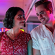 Geraldine Viswanathan and Dacre Montgomery in The Broken Hearts Gallery